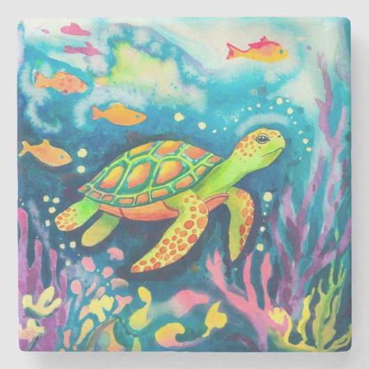 Malerschildkröte Steinuntersetzer (Vorderseite)