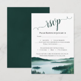 Malersiche Bergseenlandschaft Rustikale Hochzeit RSVP Karte