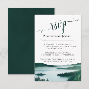 Malersiche Bergseenlandschaft Rustikale Hochzeit RSVP Karte