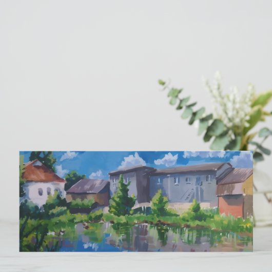 Malersiche Landschaft mit See - Postkarte und Kuns (Stehend Vorderseite)