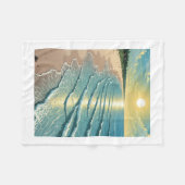 Malersiche Strandsonne Untergangsdecke Fleecedecke (Vorderseite (Horizontal))