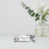 Malerstrippte Textur minimalistisch Mini Visitenkarte (Stehend Vorderseite)