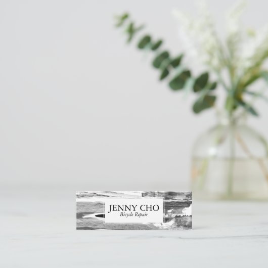 Malerstrippte Textur minimalistisch Mini Visitenkarte (Stehend Vorderseite)