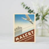 Malert Budapest Ungarn Vintage Poster 1934 Postkarte (Stehend Vorderseite)