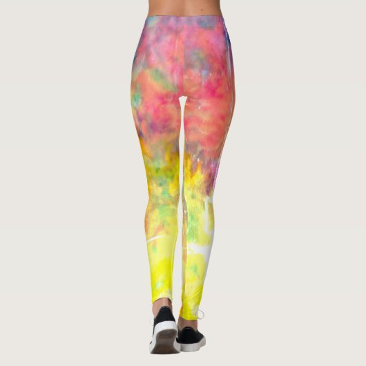 [Malertuch] Rainbow-Krawatte gestört Leggings (Rückseite)