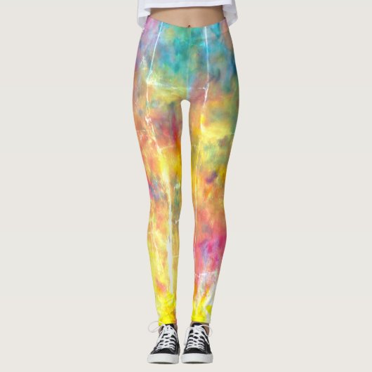 [Malertuch] Rainbow-Krawatte gestört Leggings (Vorderseite)