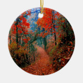 Malerwald Herbstflame Wasserfarben Ornament (Vorne)