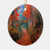 Malerwald Herbstflame Wasserfarben Ornament (Links)
