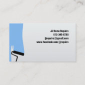 Malerwalze Pinselstrich blaue Visitenkarte (Rückseite)