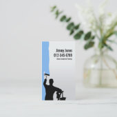 Malerwalze Pinselstrich blaue Visitenkarte (Stehend Vorderseite)