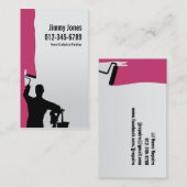 Malerwalze Pinselstrich Maroon-Visitenkarte Visitenkarte (Vorne/Hinten)