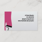 Malerwalze Pinselstrich Maroon-Visitenkarte Visitenkarte (Rückseite)