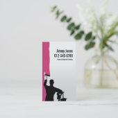 Malerwalze Pinselstrich Maroon-Visitenkarte Visitenkarte (Stehend Vorderseite)