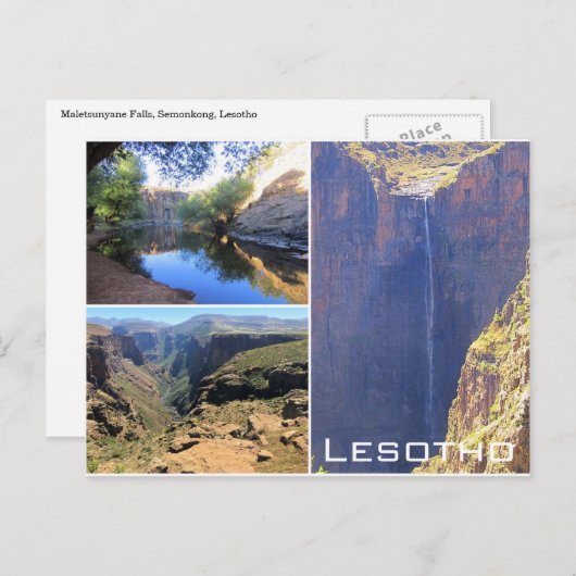 Maletsunyane lesotho postkarte (Vorne/Hinten)
