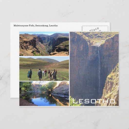 Maletsunyane Postkarte (Vorne/Hinten)