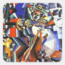 Malevich Kazimir Der Knifegrinder Quadratischer Aufkleber