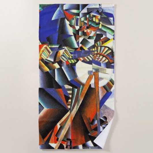 Malevich Kazimir Der Knifegrinder Strandtuch (Vorderseite)