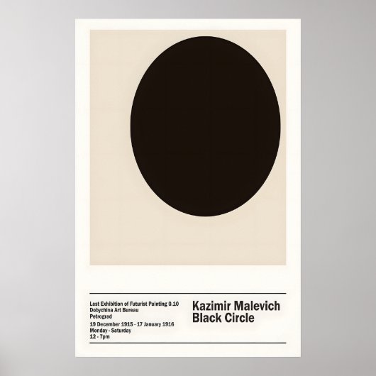 Malevich Schwarzer Kreis Kunst Suprematismus Poster (Vorne)