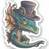 Malevolent Dragon in einem Top Hat Aufkleber (Vorderseite)