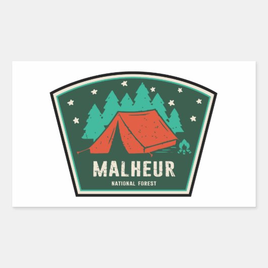 Malheur National Forest Camping Rechteckiger Aufkleber (Vorderseite)