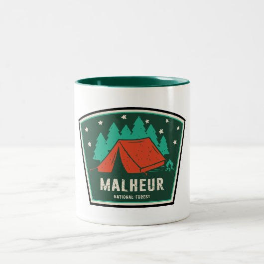 Malheur National Forest Camping Zweifarbige Tasse (Mittel)
