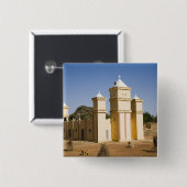 Mali, Bamako. Moschee, Bamako-Djenne-Straße Button (Vorne & Hinten)