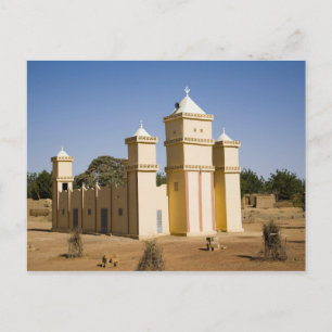 Mali, Bamako. Moschee, Bamako-Djenne-Straße Postkarte