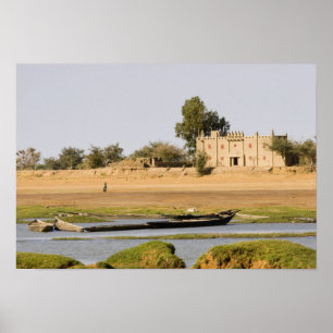 Mali, Djenne. Bani-Fluss bei Djenne Poster