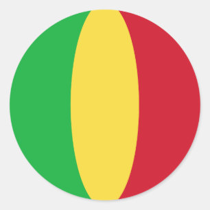 Mali-Fischaugen-Flaggenaufkleber Runder Aufkleber