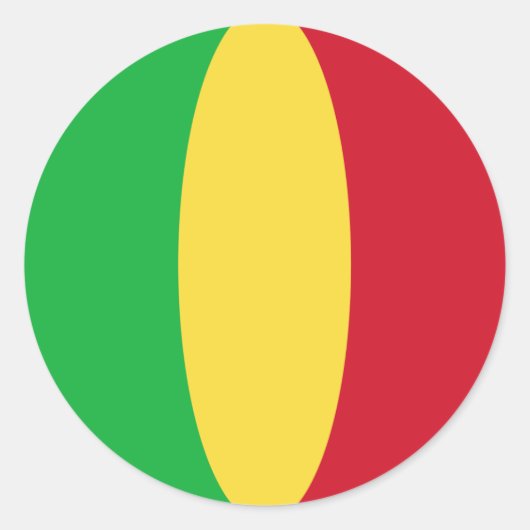 Mali Fisheye Flag-Aufkleber Runder Aufkleber (Vorderseite)