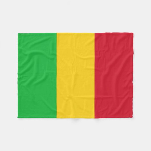 Mali Flag Fleecedecke (Vorderseite (Horizontal))