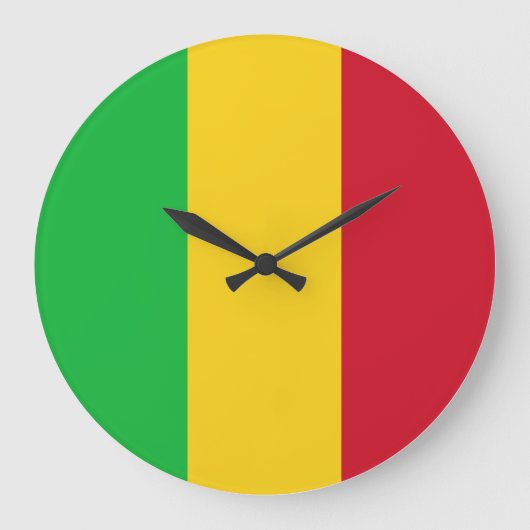 Mali Flag Große Wanduhr (Vorderseite)