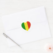 Mali Flag Heart Runder Aufkleber (Umschlag)