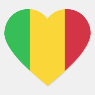 Mali Flag Heart Sticker
