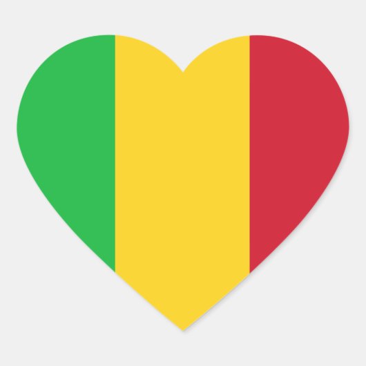 Mali Flag Heart Sticker (Vorderseite)