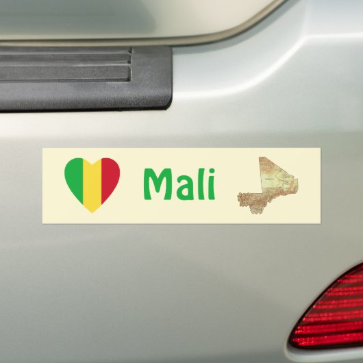 Mali Flag Herz + Karte Autoaufkleber (Auf Auto)