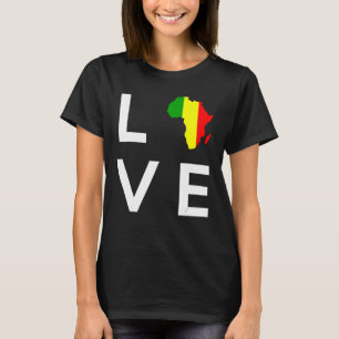 Mali Flag Liebe Afrika Kontinentale Silhouette für T-Shirt