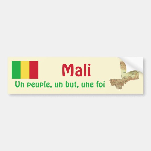 Mali Flag + Map Autoaufkleber (Vorne)