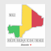 Mali Flag Map Patriotic Aufkleber (Blatt)