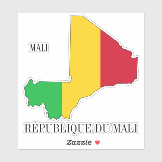 Mali Flag Map Patriotic Aufkleber (Blatt)