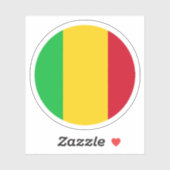 Mali Flag Round Sticker (Blatt)