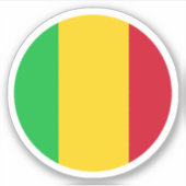 Mali Flag Round Sticker (Vorderseite)