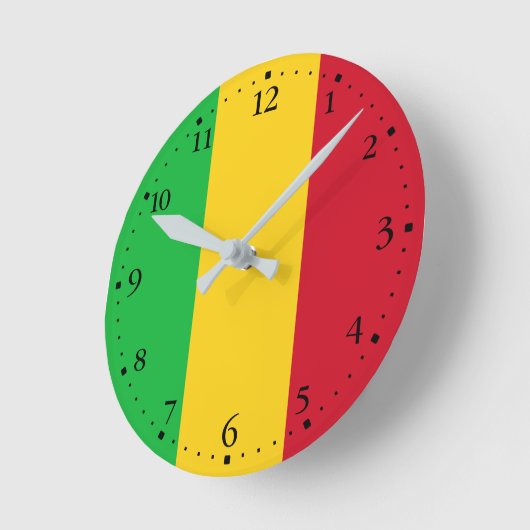 Mali Flag Runde Wanduhr (Winkel)