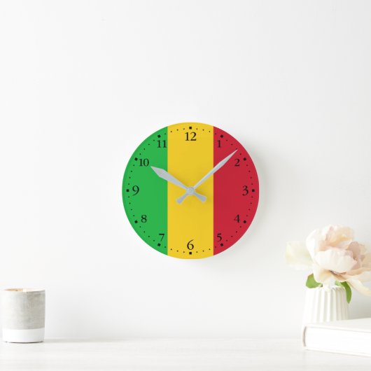 Mali Flag Runde Wanduhr (Zuhause)