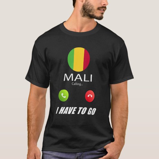 Mali Flag Souvenir Mali ruft an T-Shirt (Vorderseite)