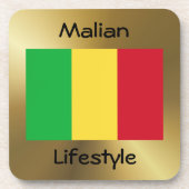 Mali-Flag+Text-Untersetzer Untersetzer (Vorderseite)