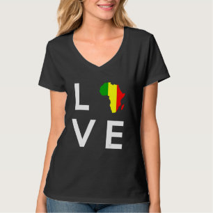 Mali-Flagge Liebe Afrika Kontinent Silhouette für T-Shirt