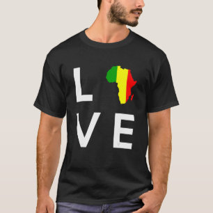 Mali-Flagge Liebe Afrika Kontinent Silhouette für  T-Shirt