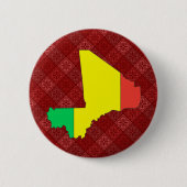 Mali-Flaggen-Karte Größengleich Button (Vorderseite)