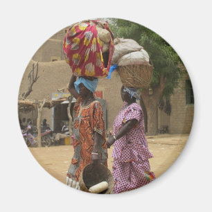 Mali-Frauen am Montag-Markt, Djenne-2 Magnet